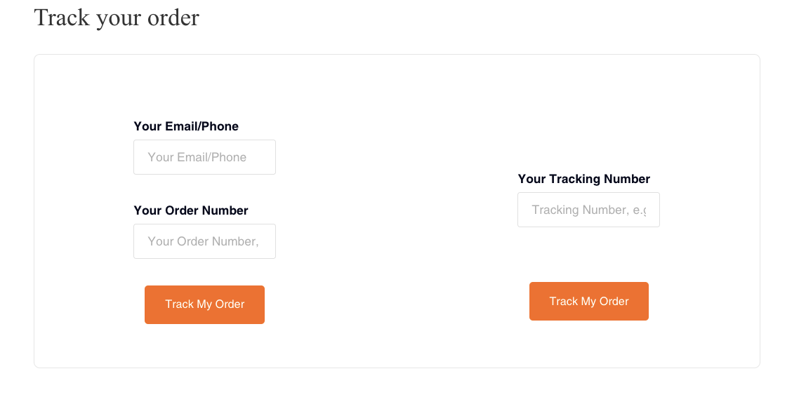 track your order page