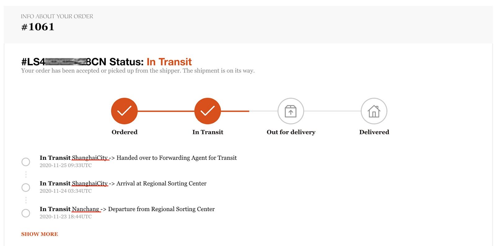 carriers order status