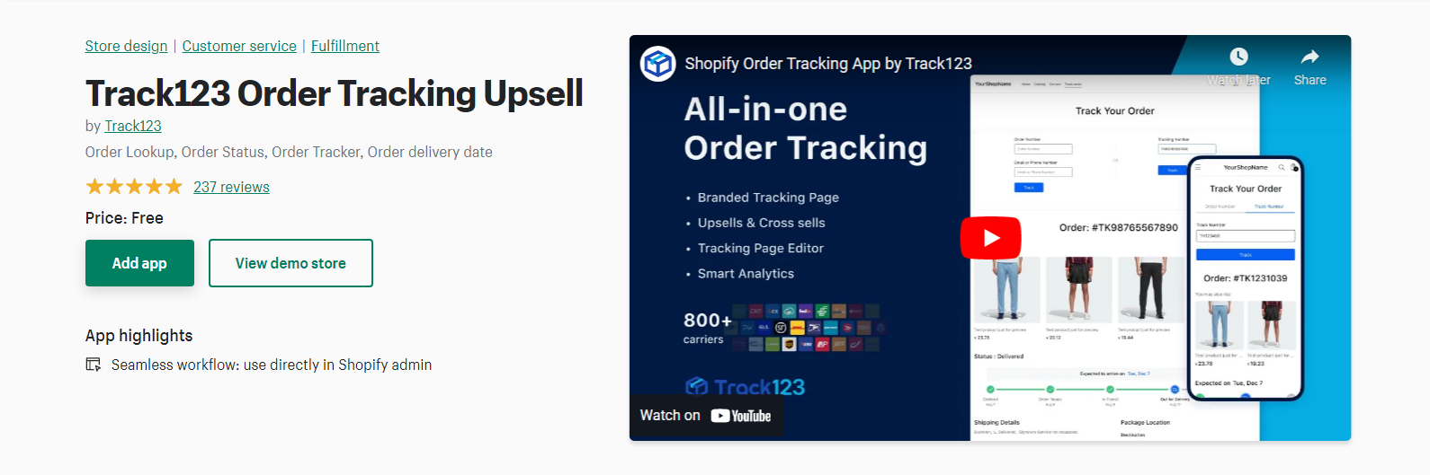 Track123 Order Tracking Upsell